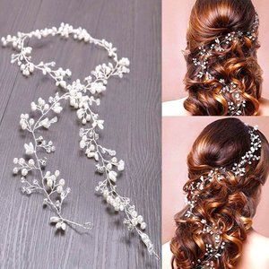 Wedding Bridal Crystal Long Hair Vines Head Piece Bridal Hair Accessories